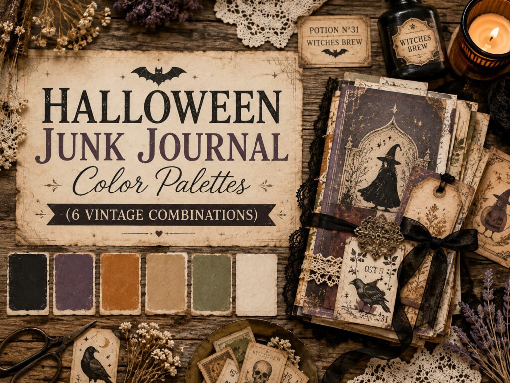 Halloween Junk Journal Color Palettes (6 Vintage Combinations)